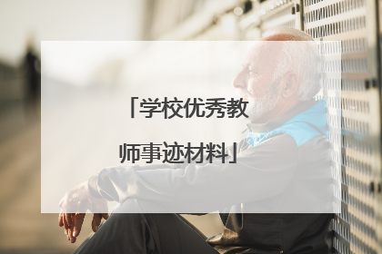 学校优秀教师事迹材料