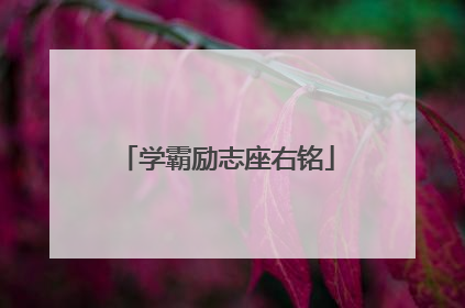 学霸励志座右铭