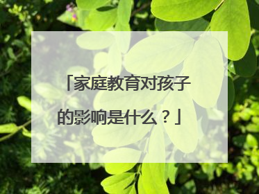 家庭教育对孩子的影响是什么？