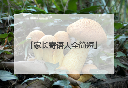 家长寄语大全简短