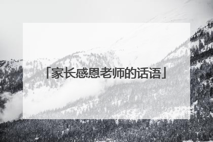 家长感恩老师的话语