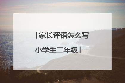 家长评语怎么写小学生二年级