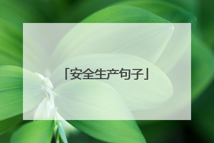安全生产句子