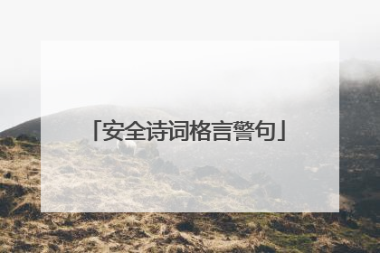 安全诗词格言警句