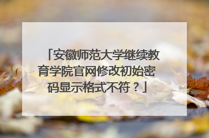 安徽师范大学继续教育学院官网修改初始密码显示格式不符？