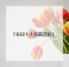 宋词十大名篇赏析