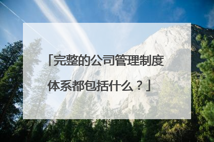 完整的公司管理制度体系都包括什么？