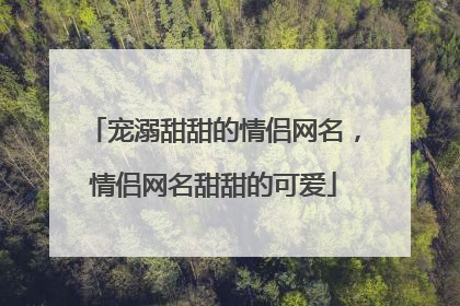 宠溺甜甜的情侣网名，情侣网名甜甜的可爱