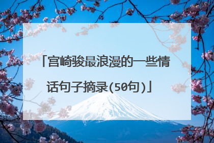 宫崎骏最浪漫的一些情话句子摘录(50句)