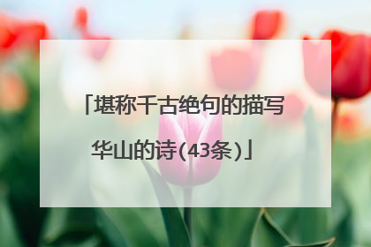 堪称千古绝句的描写华山的诗(43条)