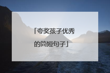 夸奖孩子优秀的简短句子