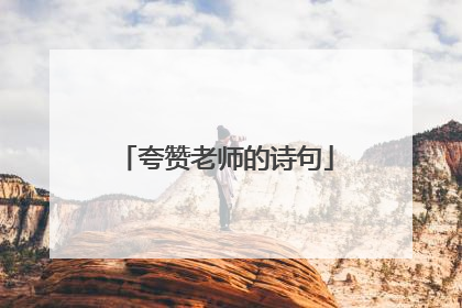 夸赞老师的诗句
