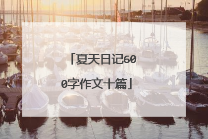 夏天日记600字作文十篇