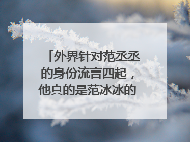 外界针对范丞丞的身份流言四起，他真的是范冰冰的私生子吗？