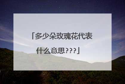 多少朵玫瑰花代表什么意思???