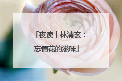 夜读丨林清玄:忘情花的滋味