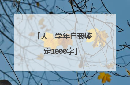 大一学年自我鉴定1000字