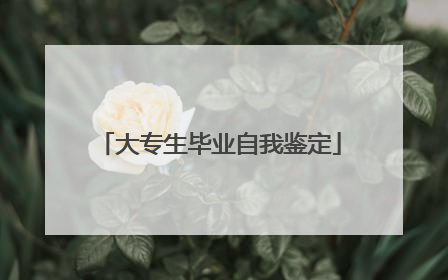 大专生毕业自我鉴定