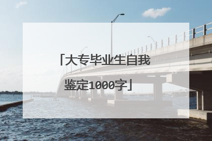大专毕业生自我鉴定1000字