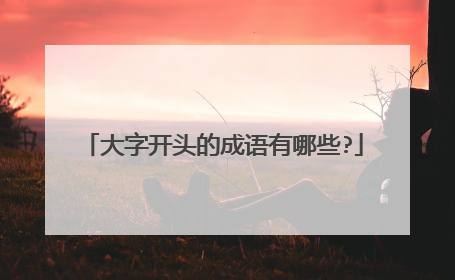 大字开头的成语有哪些?