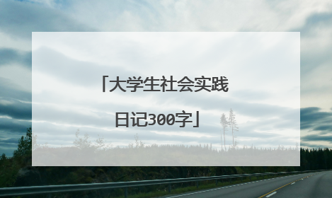 大学生社会实践日记300字