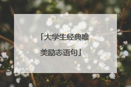 大学生经典唯美励志语句