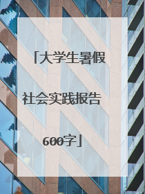 大学生暑假社会实践报告600字