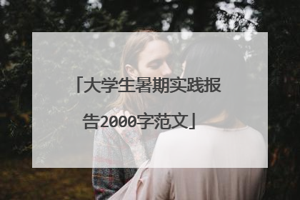 大学生暑期实践报告2000字范文