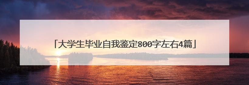 大学生毕业自我鉴定800字左右4篇