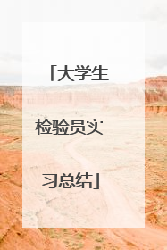 大学生检验员实习总结