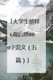 大学生榜样6观后感800字范文（五篇）