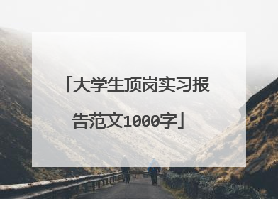 大学生顶岗实习报告范文1000字