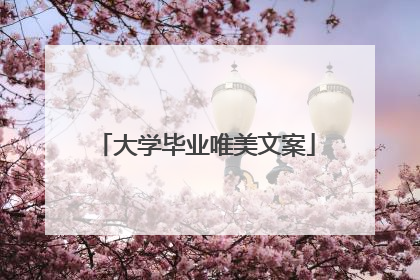 大学毕业唯美文案