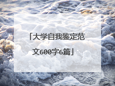 大学自我鉴定范文600字6篇