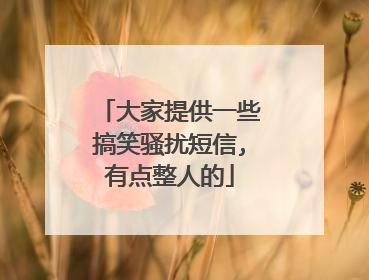 大家提供一些搞笑骚扰短信,有点整人的