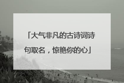 大气非凡的古诗词诗句取名，惊艳你的心