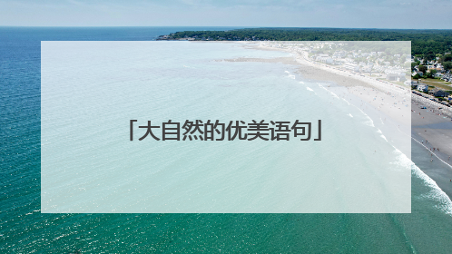 大自然的优美语句