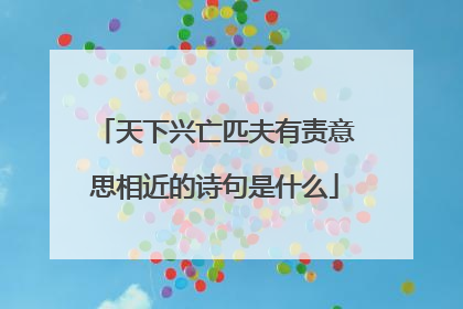 天下兴亡匹夫有责意思相近的诗句是什么