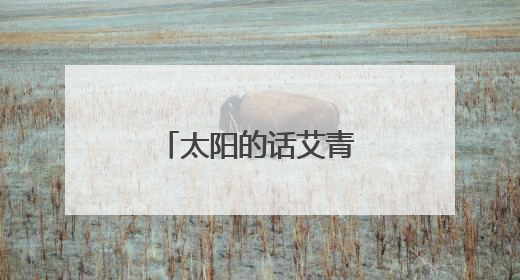 太阳的话艾青赏析我指太阳,你们指什么