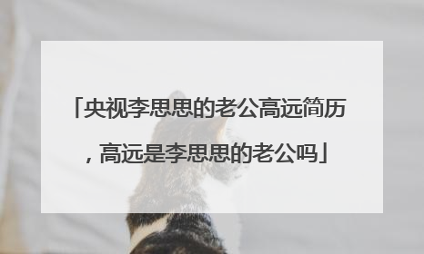 央视李思思的老公高远简历，高远是李思思的老公吗