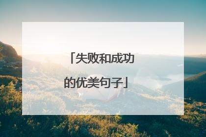 失败和成功的优美句子