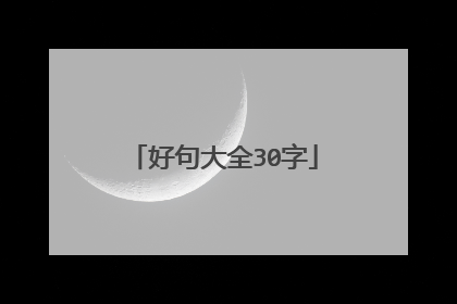 好句大全30字