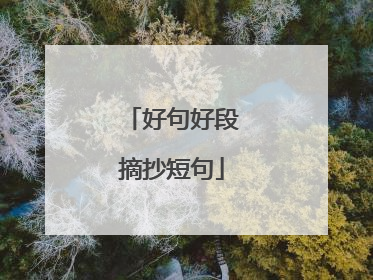 好句好段摘抄短句