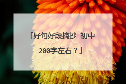 好句好段摘抄 初中 200字左右?