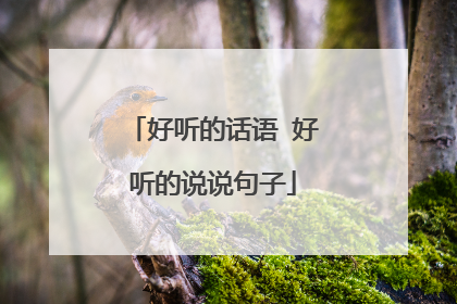 好听的话语 好听的说说句子