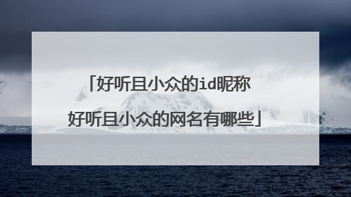 好听且小众的id昵称 好听且小众的网名有哪些