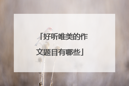 好听唯美的作文题目有哪些