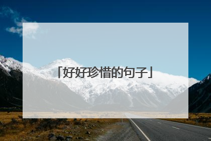 好好珍惜的句子