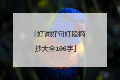 好词好句好段摘抄大全100字