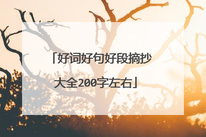 好词好句好段摘抄大全200字左右
